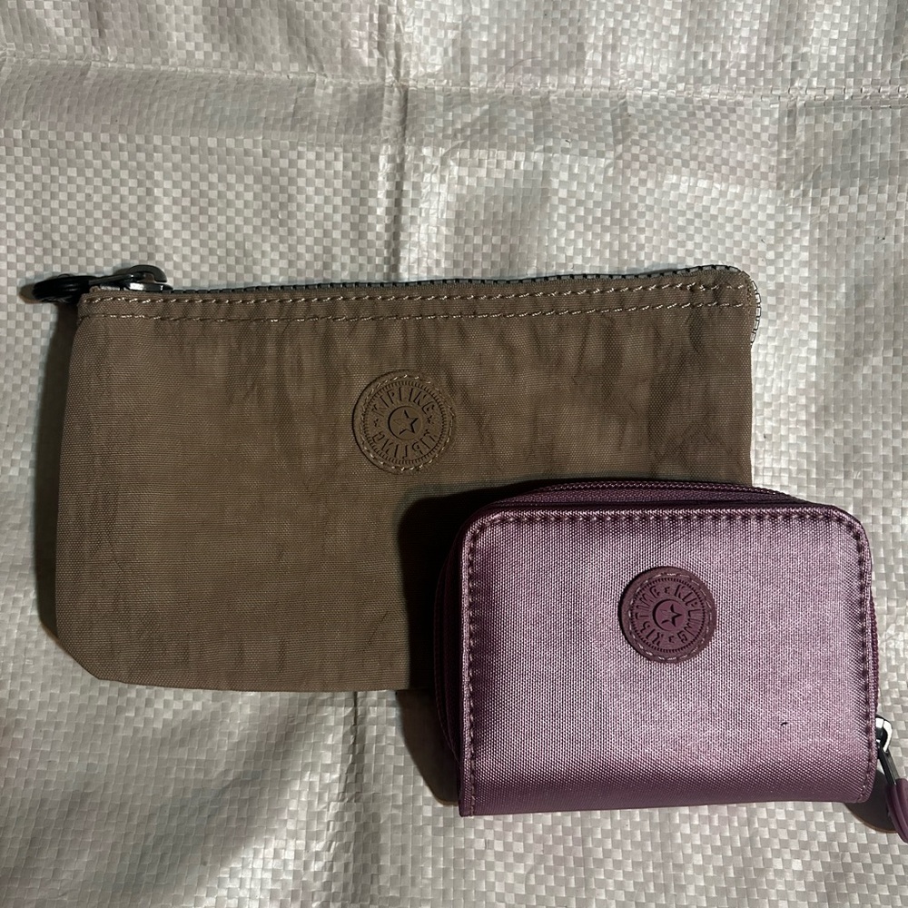 Kipling Tan and Purple Women's wallet set